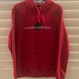 Banana Republic Men's Red Hoodie Sweatshirt